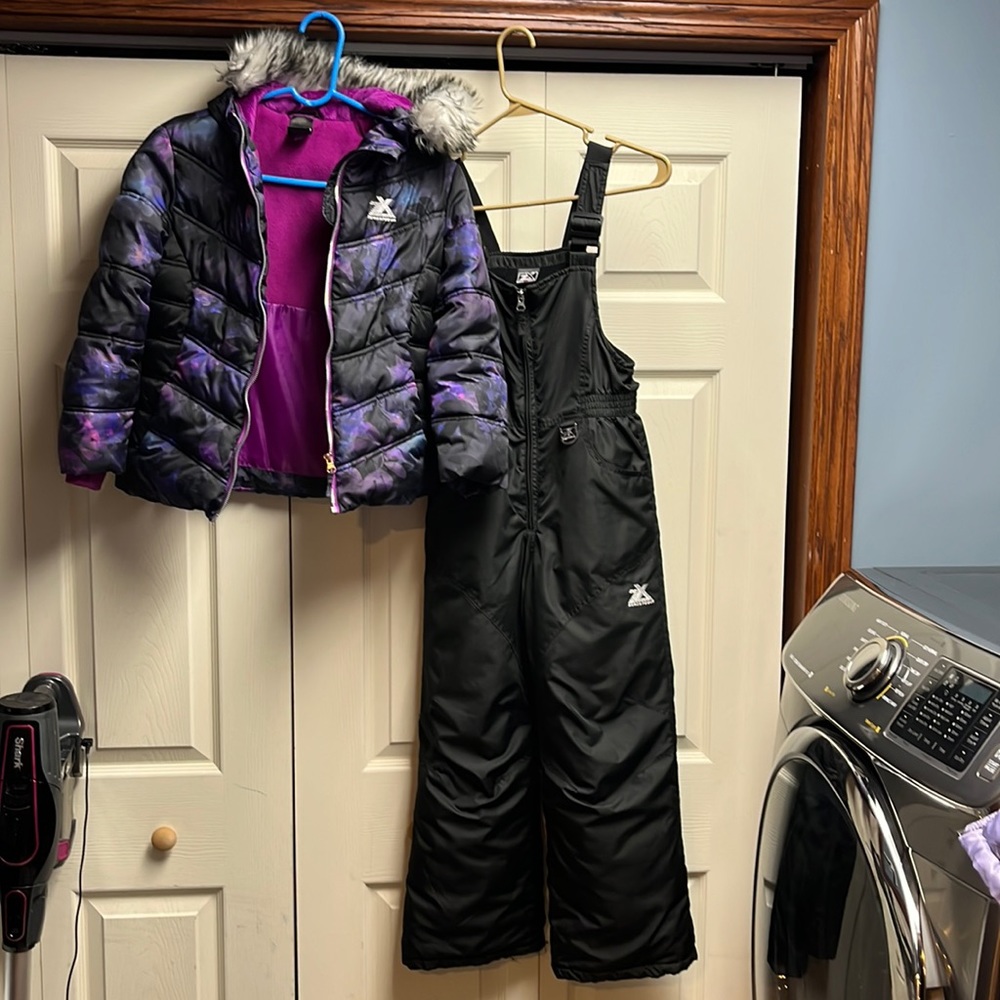 Girls winter bibs and winter coat 7/8